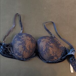 Dream Angels Lined Demi Underwire Bra - Navy Blue